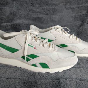 Reebok Classic Nylon Chalk/Green Men's Running Sneakers Size 13 GX8932